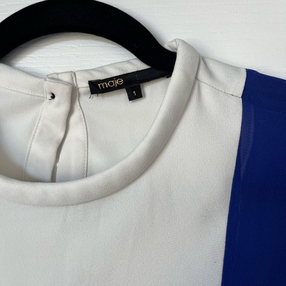 Beautiful Maje Dress size Small / 1 blue, White and black - Picture 3 of 7